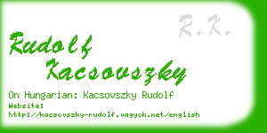 rudolf kacsovszky business card